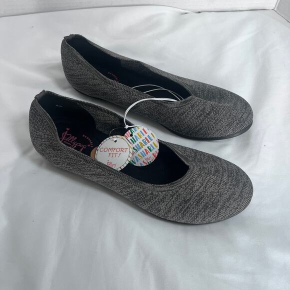 Jellypop Shoes - Jellypop Women’s Comfort Fit Washable Ballet Flats Gray Size 8W Wide NWT